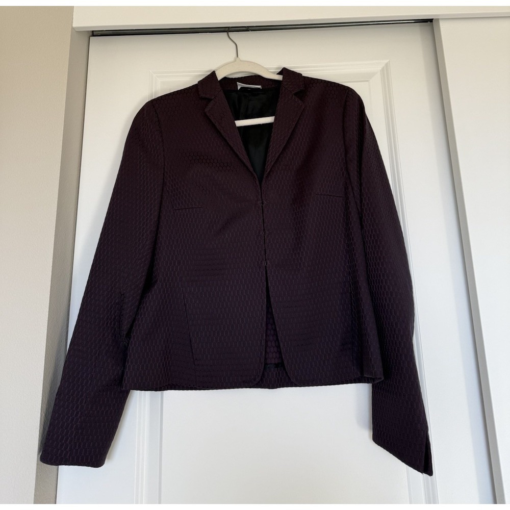 Akris Punto - Dark Purple Polka Dot Blazer Size 8 Classic Luxury